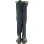 Fendi 17 AW Knee-High Long Knit Boots Black 37 — view 3