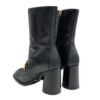 Gucci Boots Short Shoes Leather Black Gold Chain Belt — view 5