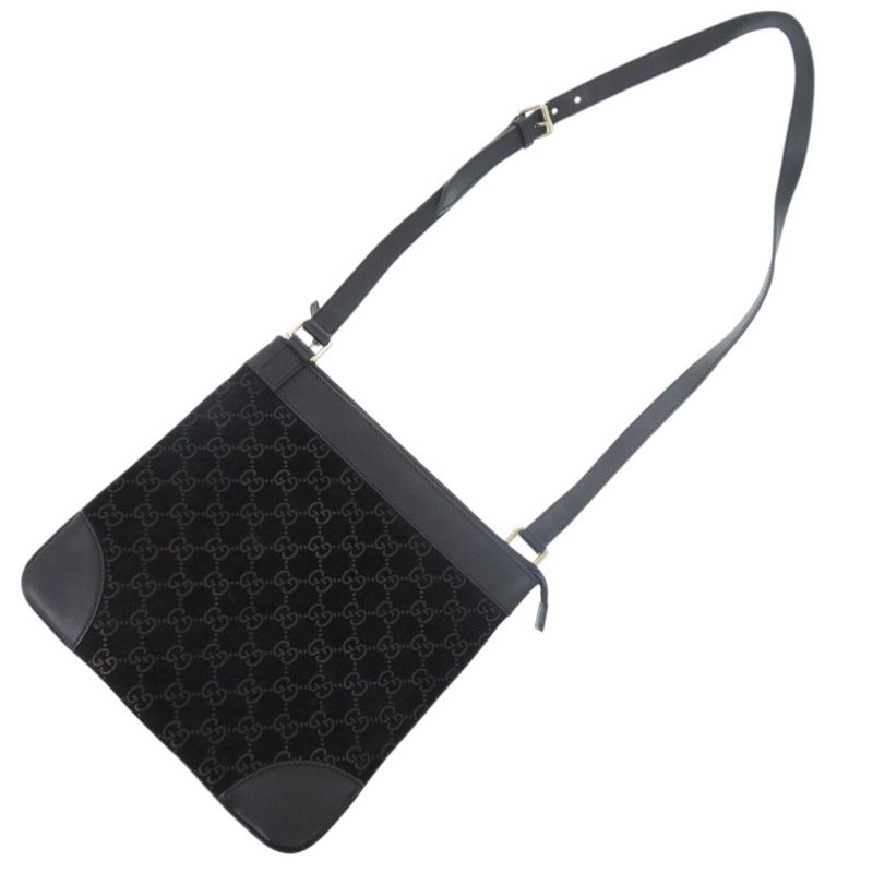 Gucci GG Suede Black Shoulder Bag 0454 — view 6