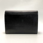 Yves Saint Laurent Logo Clutch Bag Black Leather Vintage — view 2