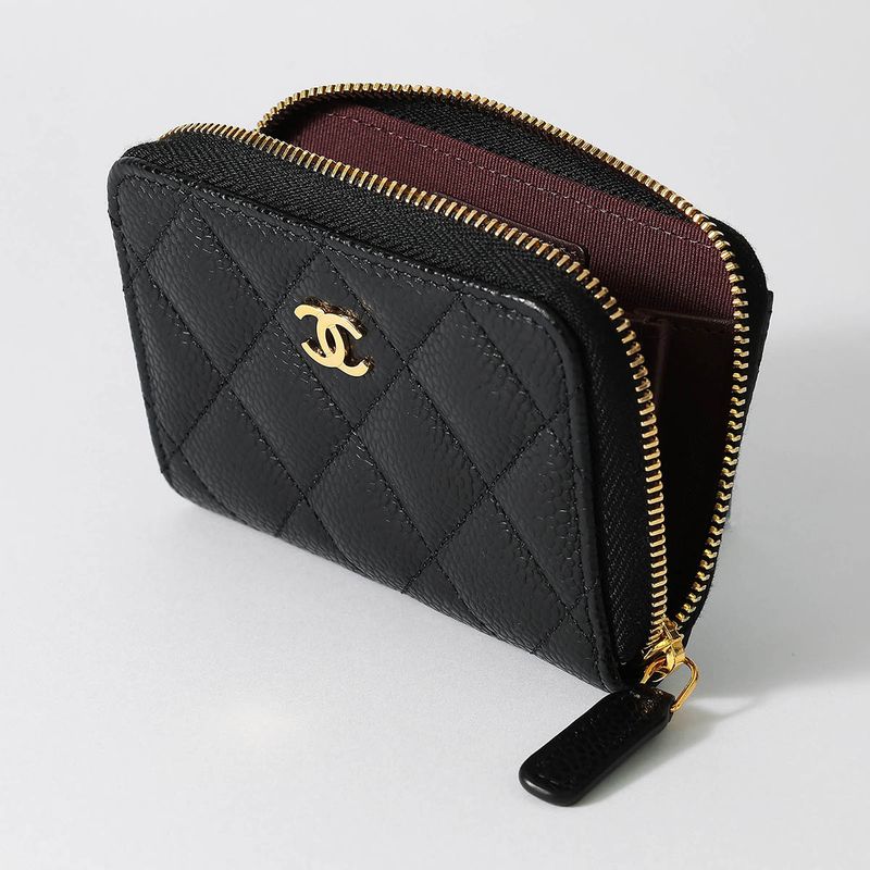 Chanel Card Case Classic Zip Coin Purse Black — view 5