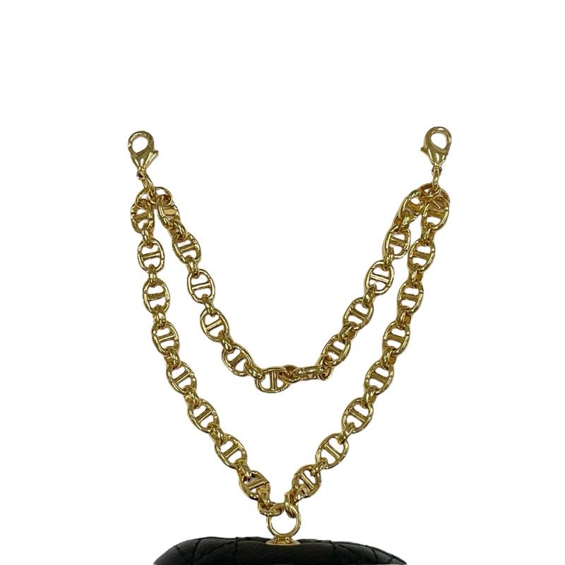 Christian Dior Cannage Black Gold CD Chain Airpods Case — view 4