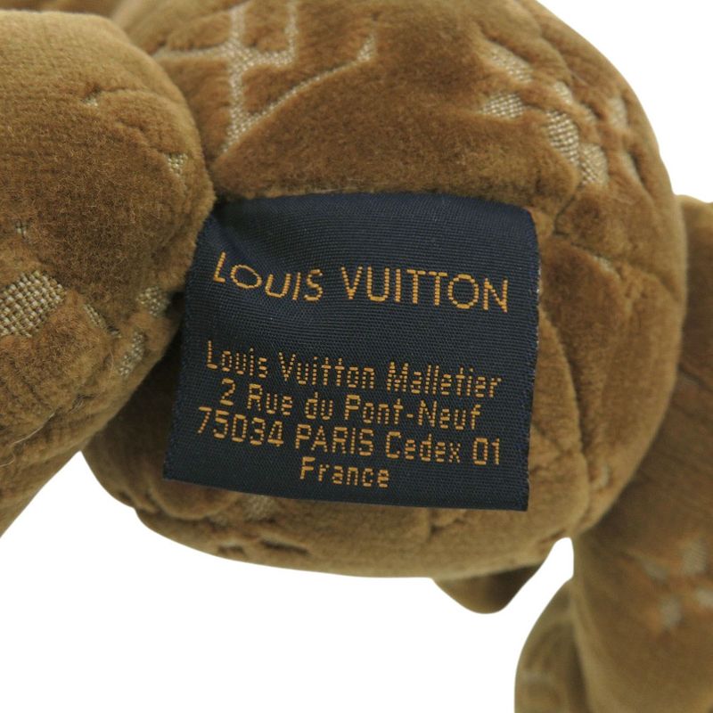 Louis Vuitton Doudou Teddy Bear Monogram Gi0791 Brown Leather Textile Plush Toy — view 6