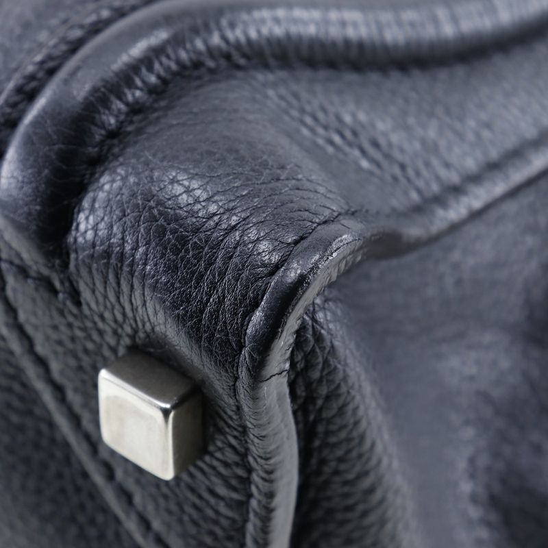 Celine Luggage Micro Shopper Calf Black Handbag — view 5