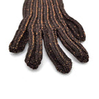 Prada Long Gloves Brown Orange Lame S