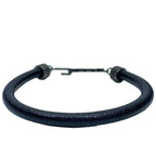 Saint Laurent Opium Bracelet Bangle Jewelry Logo Metal Leather Black — view 4
