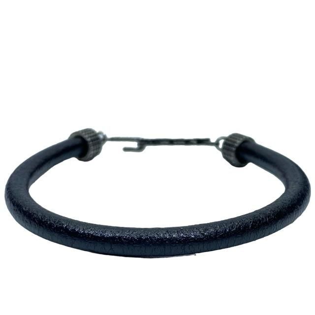 Saint Laurent Opium Bracelet Bangle Jewelry Logo Metal Leather Black — view 4