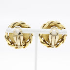 Chanel Coco Mark Earrings Chain Vintage Gold Plated and Rhinestone 23 27.7 — view 4