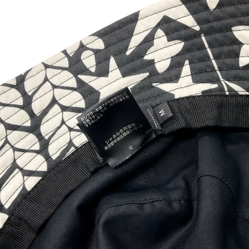 Chanel Hat Cotton Black White Bucket Coco Mark Logo — view 7