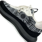 Hermes Glam Sneakers Shoes Leather Suede Black White Bandana Pattern — view 7