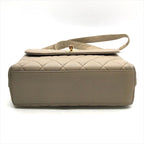 Chanel CC Logo Quilted Turnlock Lambskin Shoulder Bag Gray — view 4