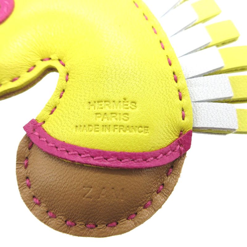 Hermes Gigi Camaille Key Holder Ano Milo Lime Rose Purple Chai Yellow Stamped — view 4
