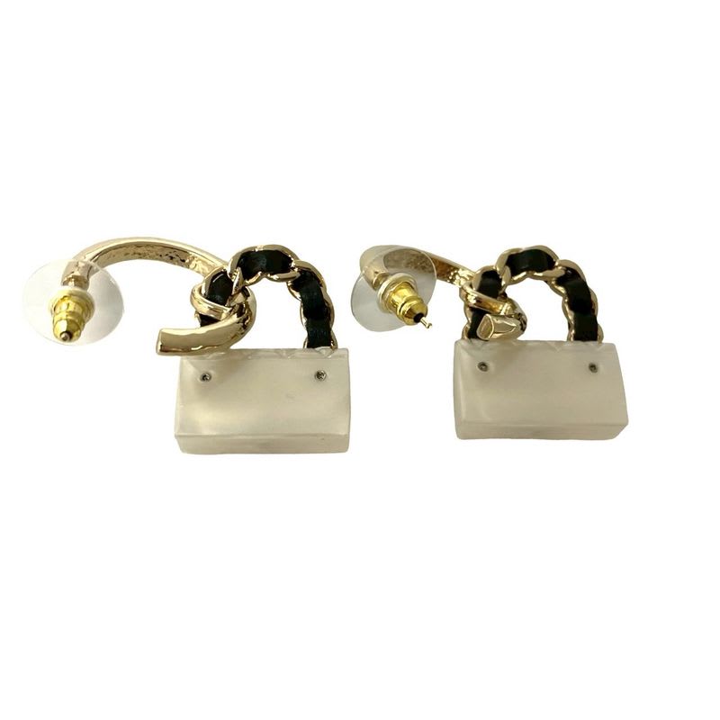 Chanel Quilted Bag Motif Plastic Earrings Accessories 23BC — view 4