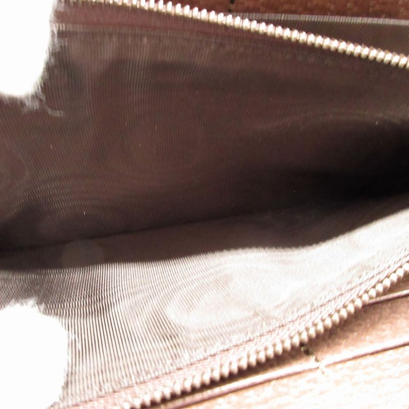 Gucci Diana Bamboo GG Supreme Leather Beige Brown Round Zipper Long — view 5