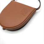Loewe Heel Pouch Small Soft Calf Coin Card Case Shoulder Bag Crossbody Brown — view 6