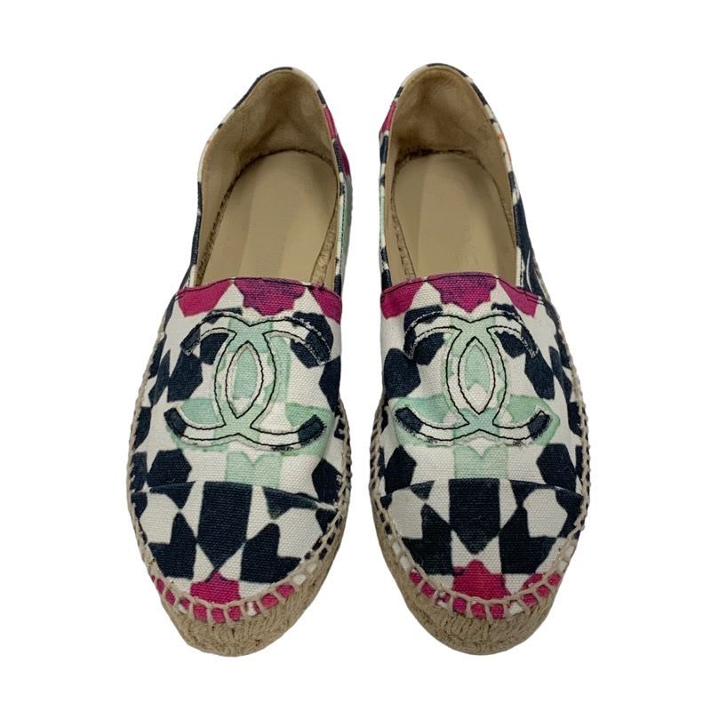 Chanel Flat Shoes Canvas Multicolor Coco Mark Espadrilles — view 2