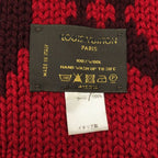 Louis Vuitton Echarpe Grand Floor Wool Fringe Scarf Red — view 2