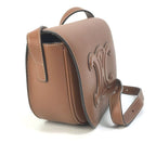 Celine Shoulder Bag Folco Cuir Triomphe Du3 Leather Tan Brown — view 3