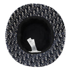Dior Hat Oblique Trotter Velour 58 Navy Red — view 5
