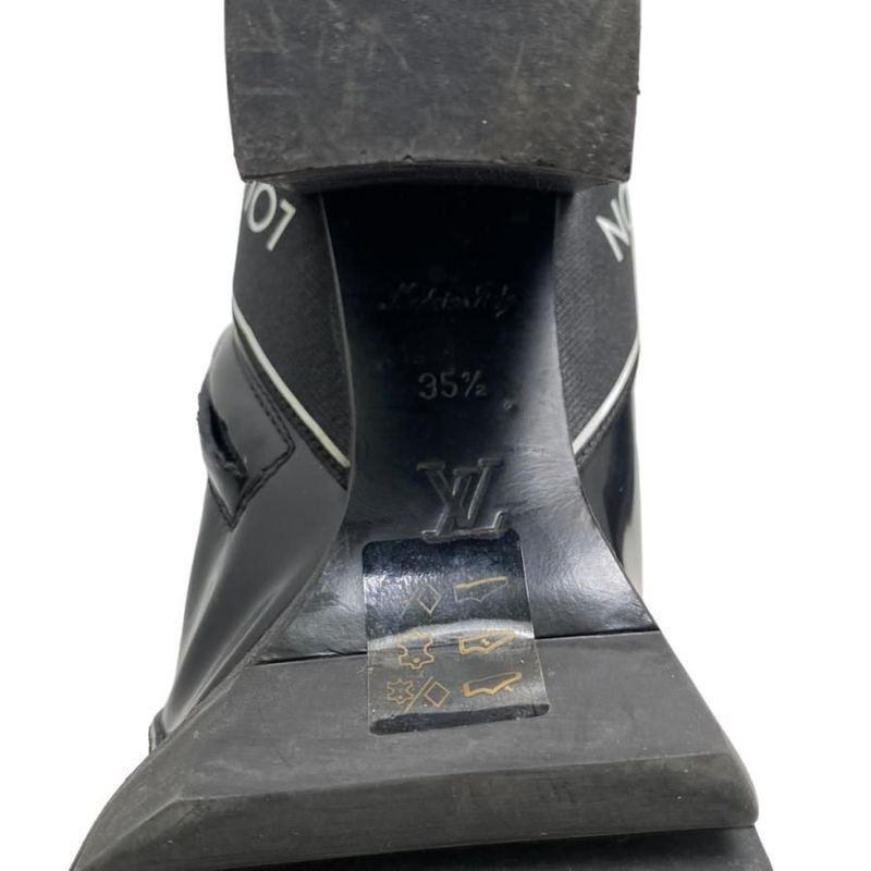 Louis Vuitton Star Trail Ankle Boots 35 1 2 Black White Logo Line — view 8