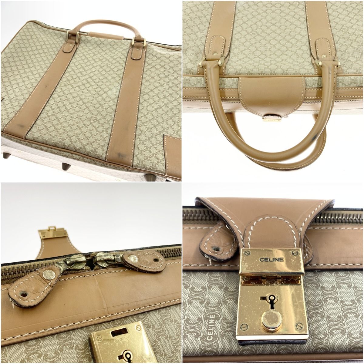 Celine Macadam Travel Bag Suitcase Light Brown — view 5