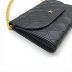 Chanel CC Logo Mini Quilted Chain Shoulder Bag Pouch Black — view 5