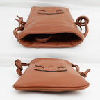 Celine Drawstring Mobile Pouch Shoulder Bag Cuill Triomphe Tan Brown — view 5
