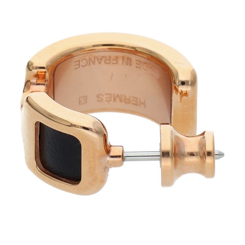 Hermes Olympe PM Box Calf Hoop Earrings — view 4