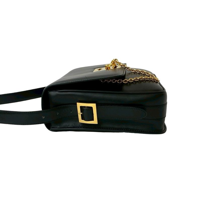 Celine Vintage Logo Ring Hardware Calf Leather Shoulder Bag