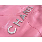 Chanel 22 Mini Shoulder Bag As3980 Shiny Calfskin Logo Chain Pink — view 5