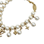 Louis Vuitton Bracelet Pearl River M1685 a Monogram Flower Logo White — view 5