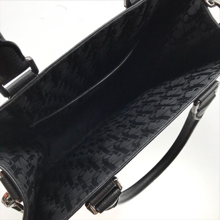 Dior Safari 2-Way Tote Shoulder Bag Leather Black — view 7