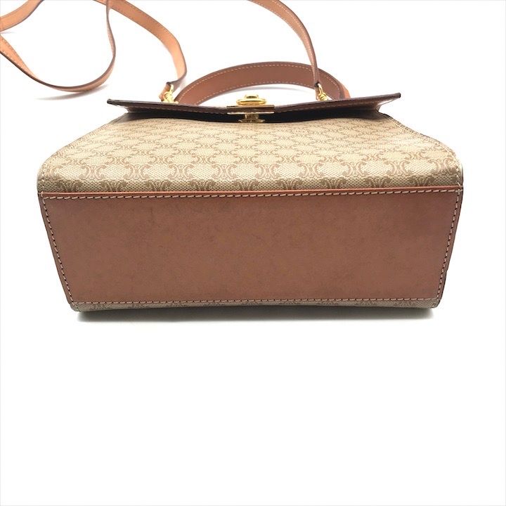 Celine Macadam Triomphe Circle 2-Way Bag Beige — view 4