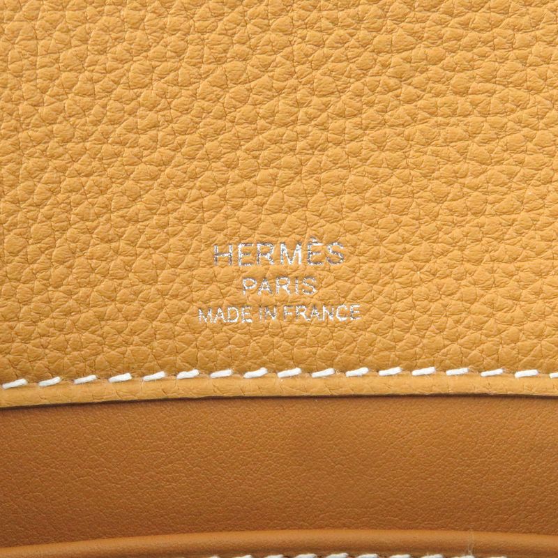 Hermes Sac A Depeches 21 Togo Leather Shoulder Bag Natural Sable — view 9