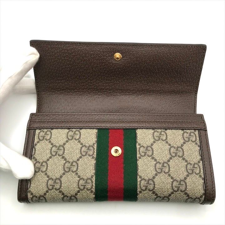 Gucci Ophidia GG Continental Wallet Leather Brown — view 7