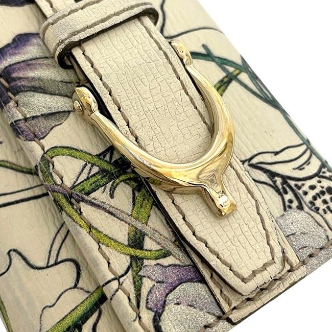 Gucci 6 Ring Key Case Cream White Green Flora Nice — view 6