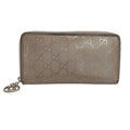 Gucci Wallet GG Supreme Gold Leather Zip Around
