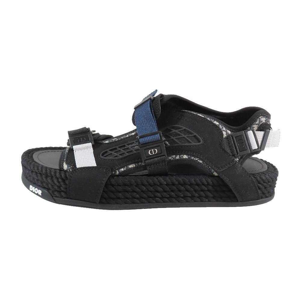 Dior Atlas Oak Belt Sandals Shoes Canvas Suede Black
