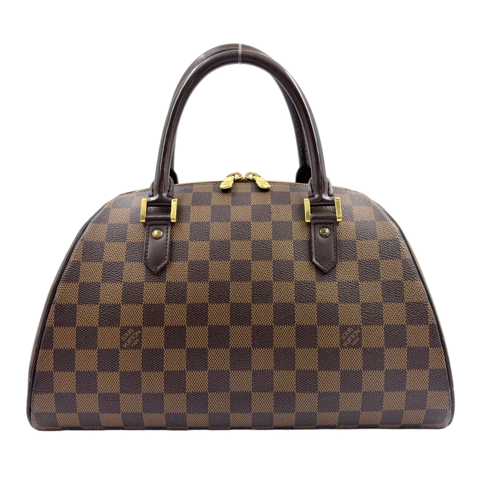 Louis Vuitton Riviera MM Damier Ebene Leather Brown Handbag Gold
