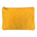 Fendi FF Vertigo Yellow Silver Canvas Clutch