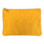 Fendi FF Vertigo Yellow Silver Canvas Clutch