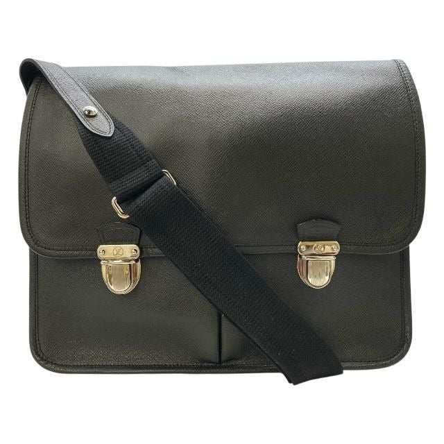 Louis Vuitton Taiga Alexei Shoulder Bag Crossbody Leather Black