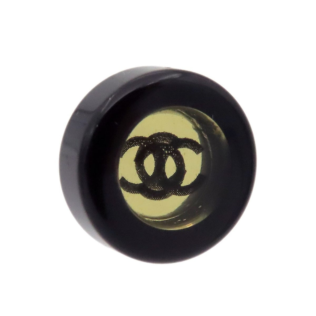 Chanel Earrings Black Acrylic CC Logo Mirror — view 2