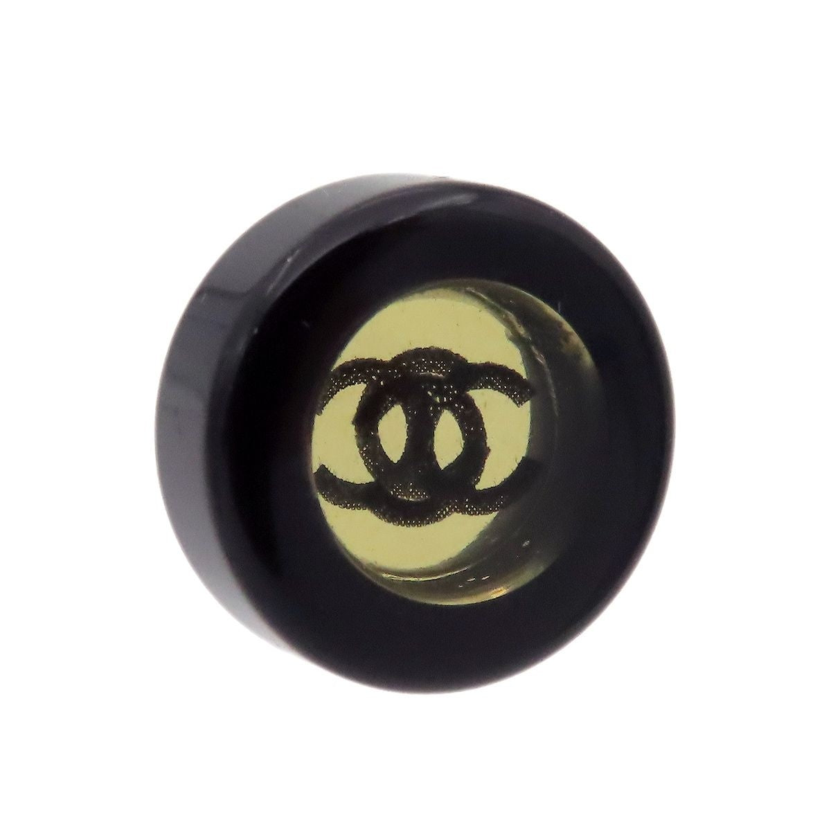 Chanel Earrings Black Acrylic CC Logo Mirror — view 2