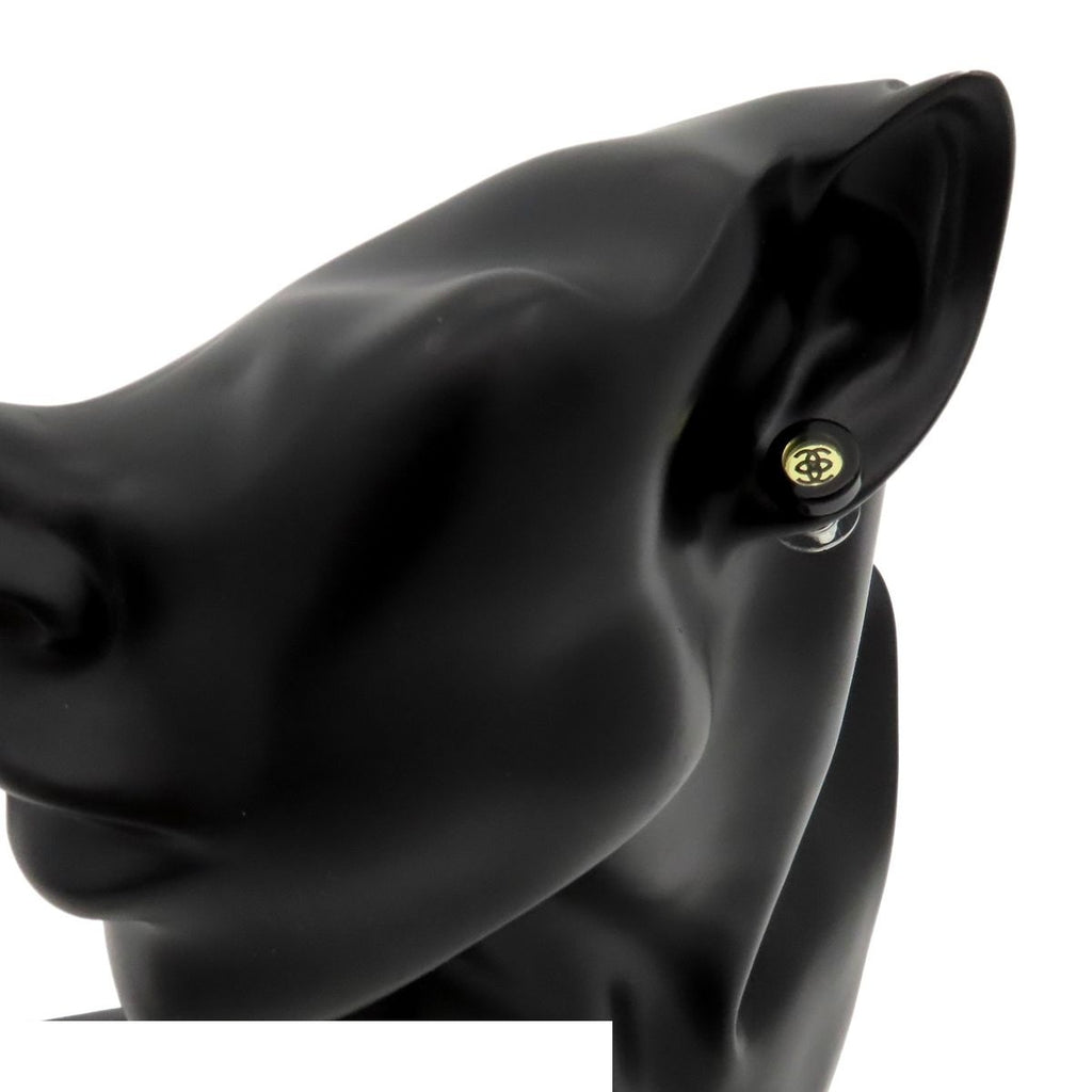 Chanel Earrings Black Acrylic CC Logo Mirror — view 6