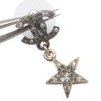 Chanel Earrings Swing CC Logo Crescent Star Silver Gold Metal Rhinestone — view 3