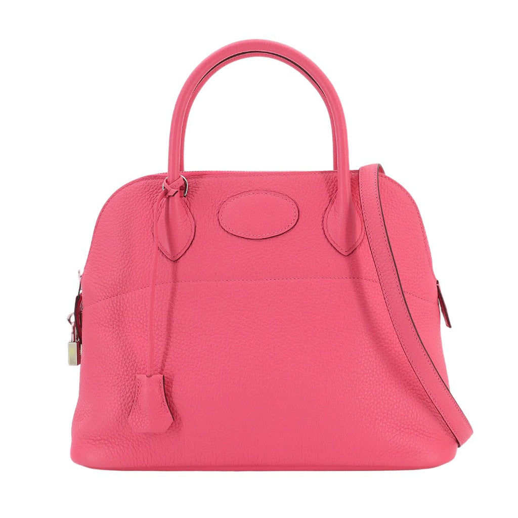 Hermes Bolide 31 2-Way Bag Taurillon Clemence Rose Azalea Silver