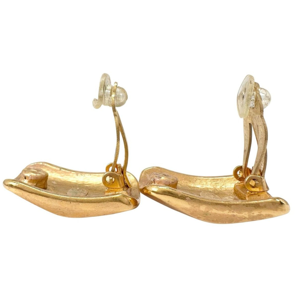 Chanel Earrings Gold CC Logo — view 4