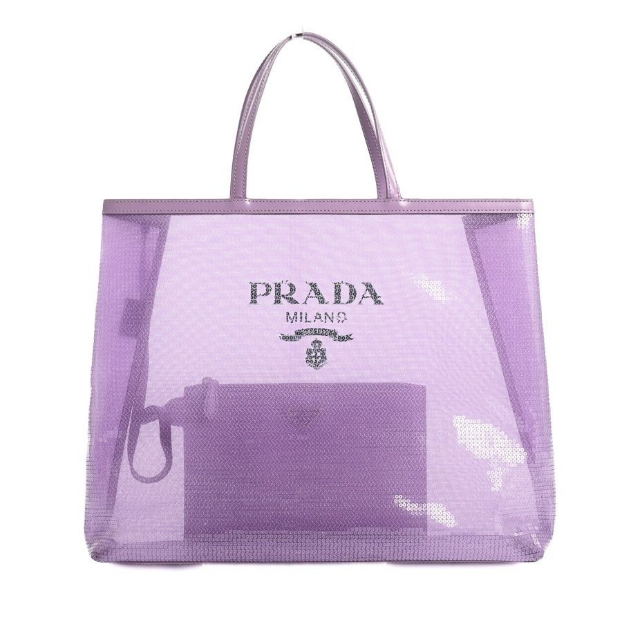 Prada Tote Mesh Totes Purple