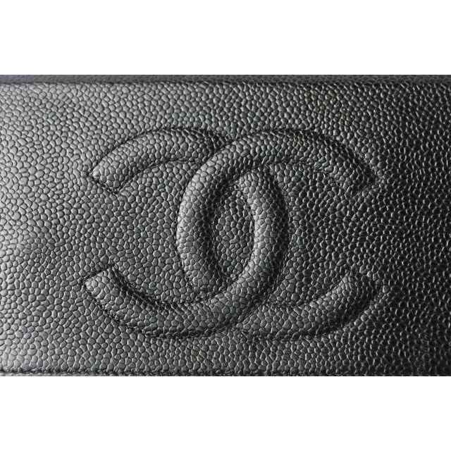 Chanel Chain Wallet Shoulder Bag Long Clutch Caviar Leather CC Mark — view 3